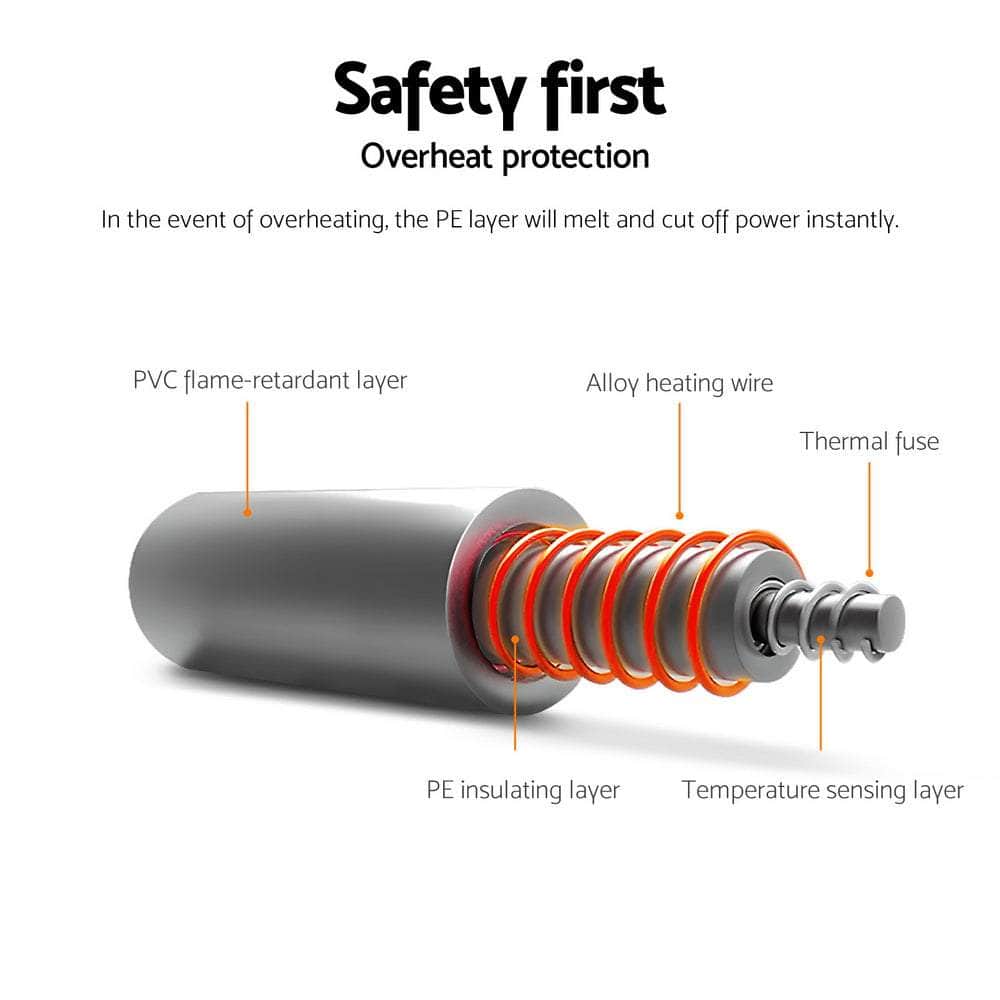 Electric Throw Rug Heated Blanket Charcoal/Green