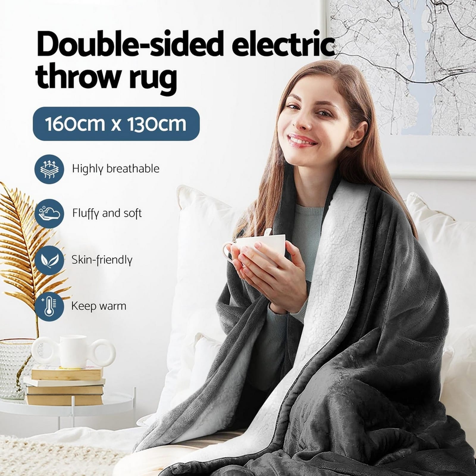 Electric Throw Rug Heated Blanket Washable Snuggle Flannel Winter | Blankets & Throws - photo 31