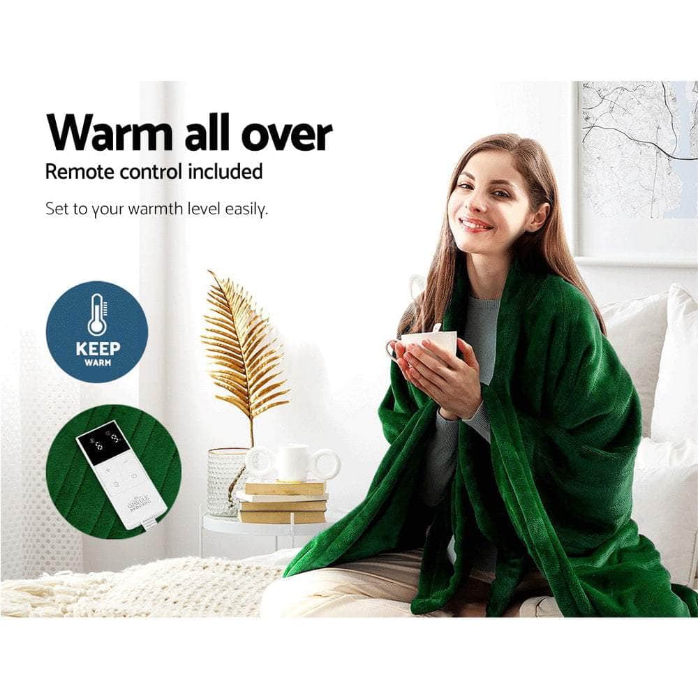 Electric Throw Rug Heated Blanket Washable Snuggle Flannel Winter