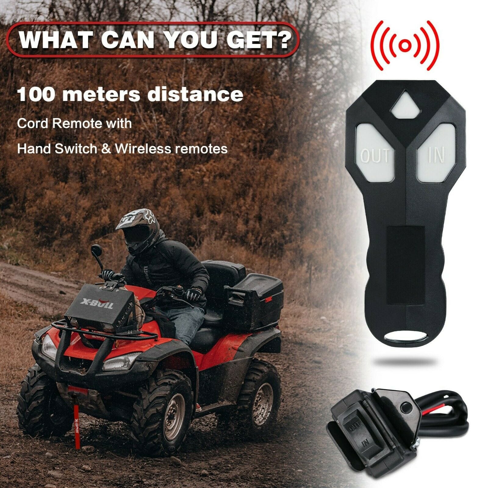 Wireless - 12V Electric Winch Synthetic Rope 4500Lbs Remote Atv Utv - photo 11