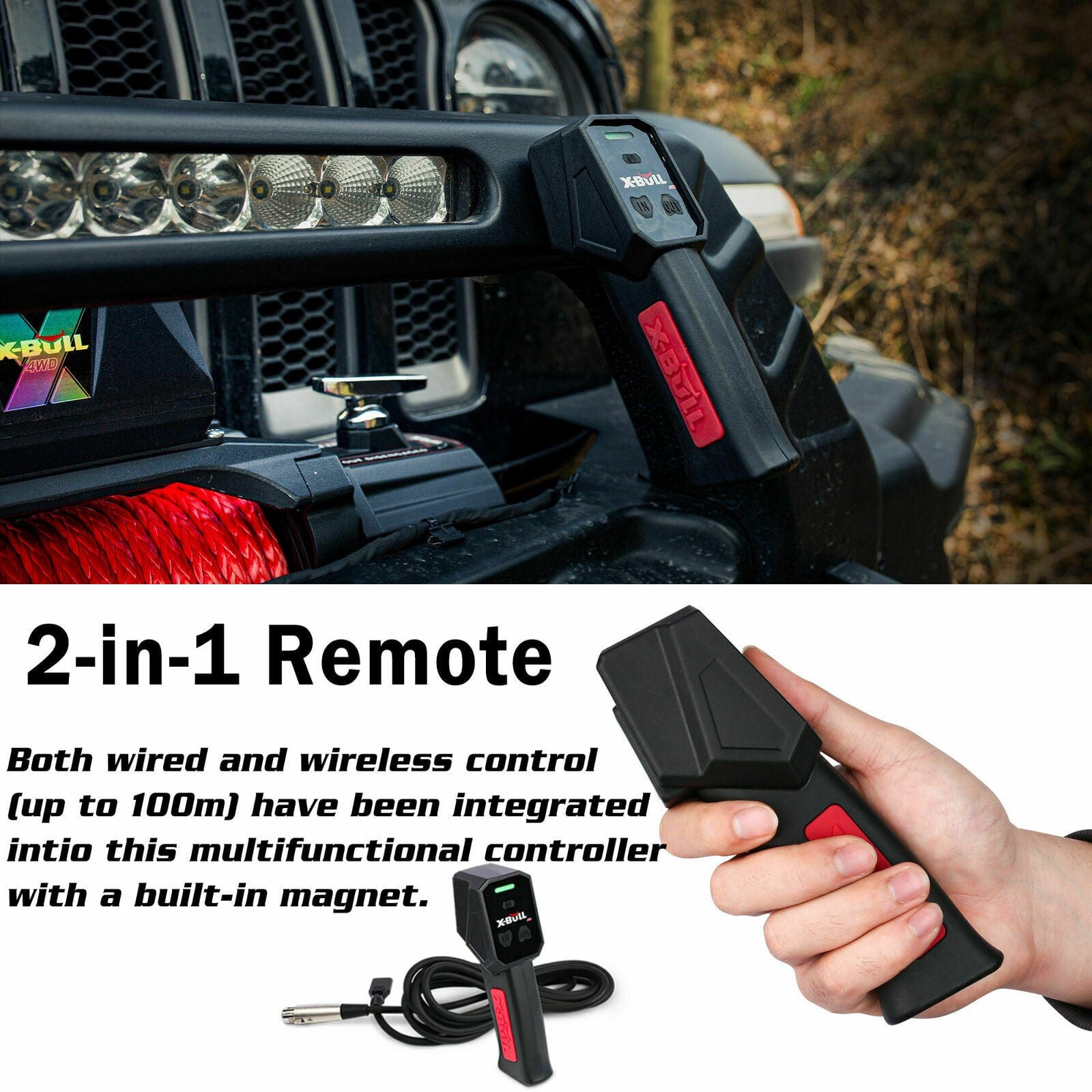 Wireless 12V Synthetic Rope Electric Winch 14500Lb 4X4 Boat - Boating Accessories