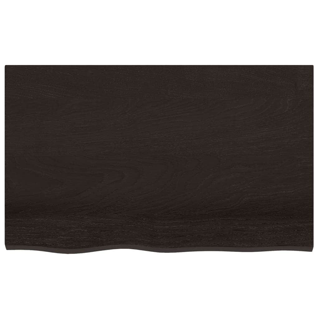 Elegance: Dark Grey Treated Solid Wood Bathroom Countertop