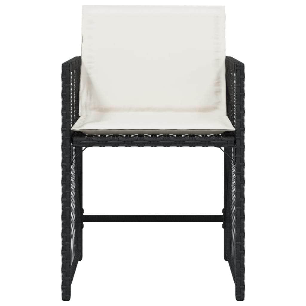 Outdoor Chairs - Elegance: Garden Chairs with Cushions 4 pcs Black Poly Rattan