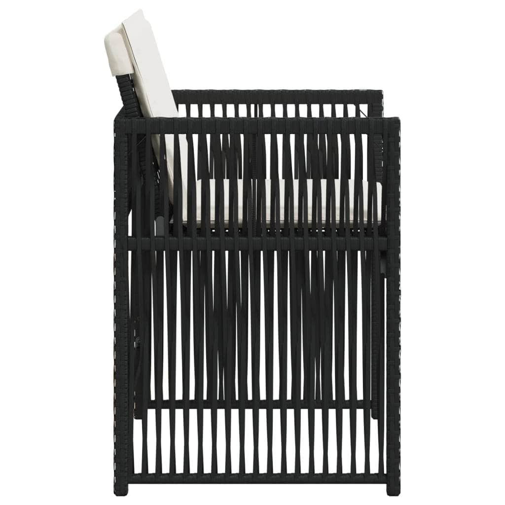Black colour - Elegance: Garden Chairs with Cushions 4 pcs Black Poly Rattan