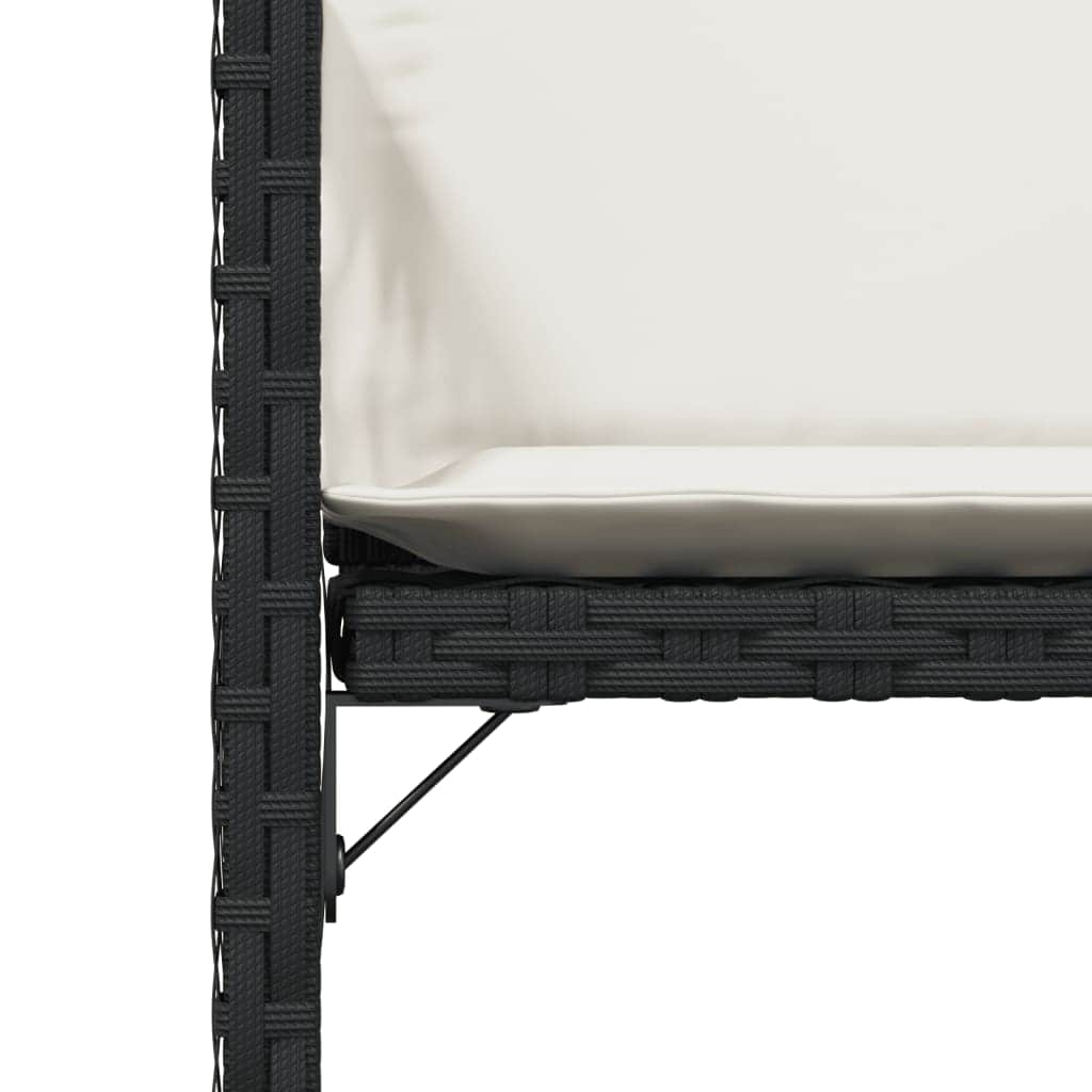 Elegance: Garden Chairs with Cushions 4 pcs Black Poly Rattan | 4 Pcs