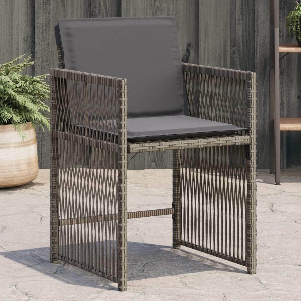 Elegance: Garden Chairs with Cushions 4 pcs Black Poly Rattan, Black colour