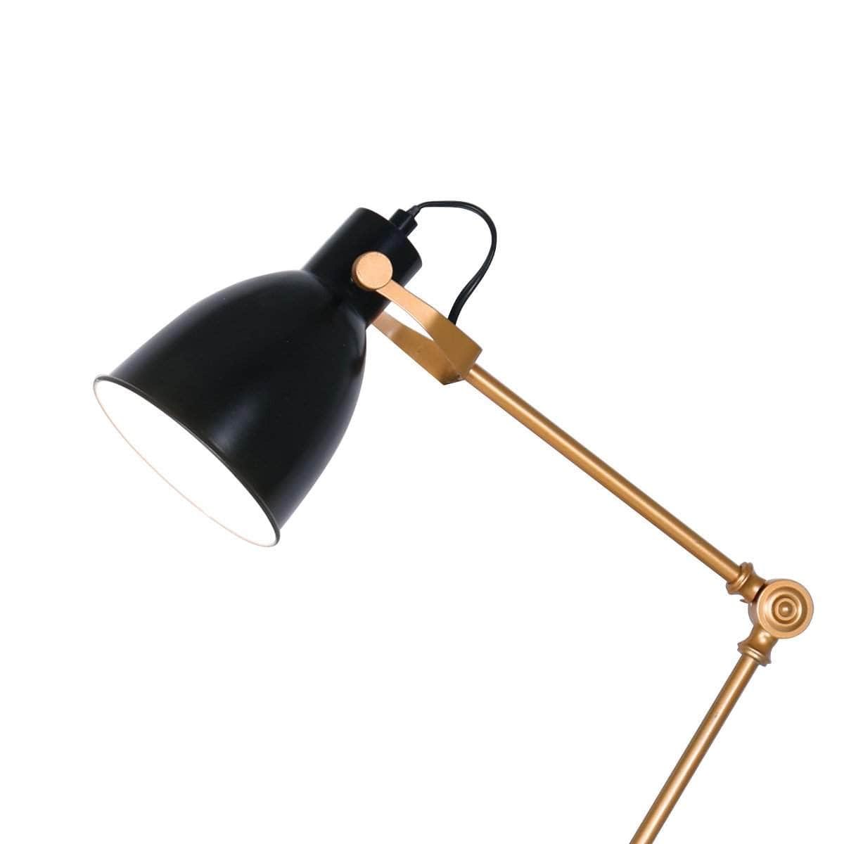 Elegance Illuminated Adjustable Black and Gold Metal Table Lamp
