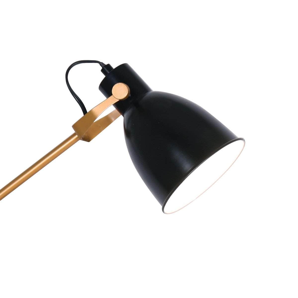 Elegance Illuminated Adjustable Black and Gold Metal Table Lamp