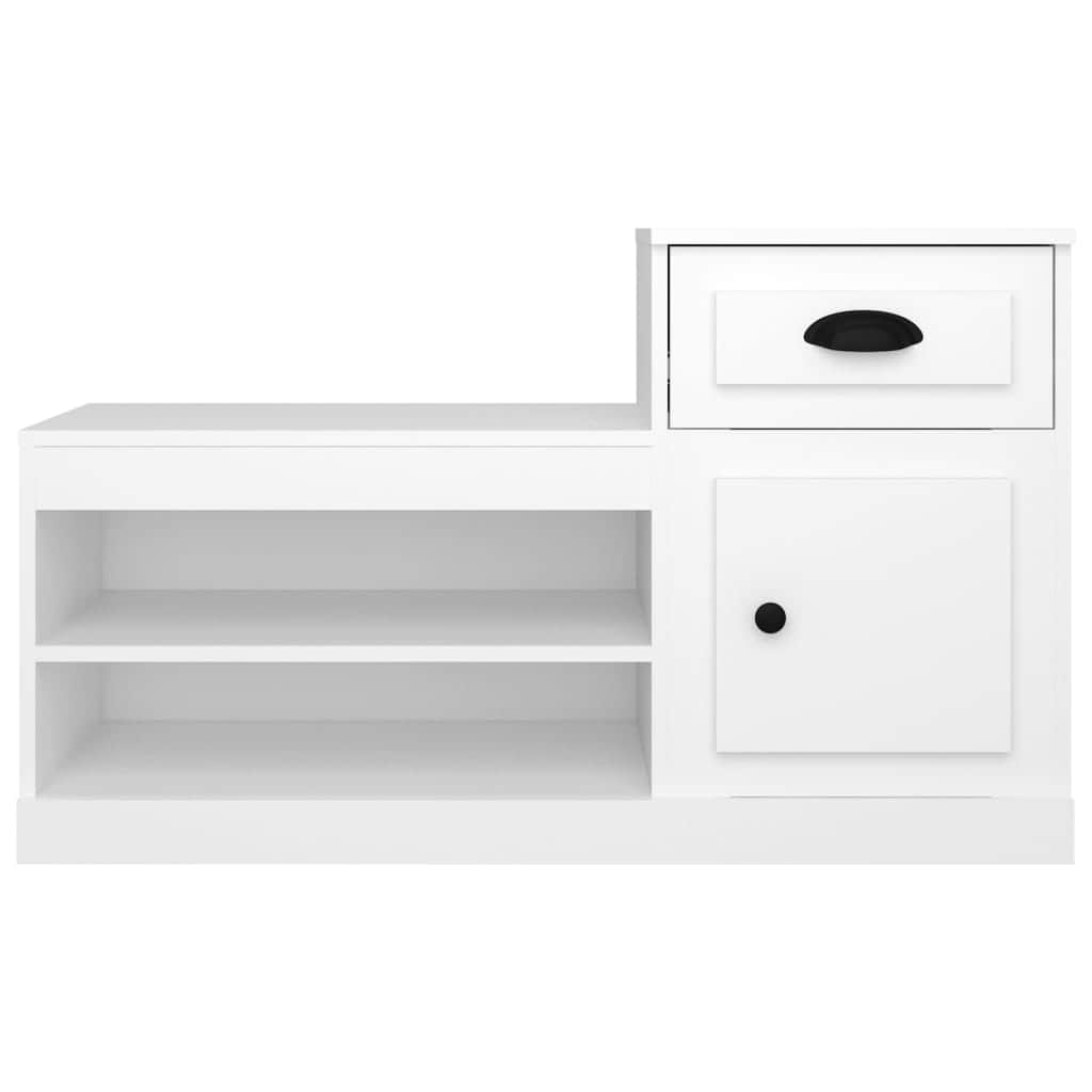 Elegance in Every Step: White Engineered Wood Shoe Cabinet