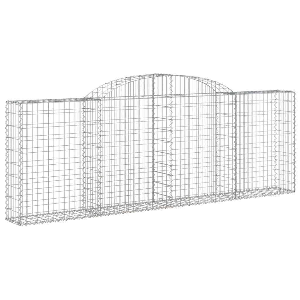 Elegance in Geometry: Set of 2 Galvanized Iron Arched Gabion Baskets