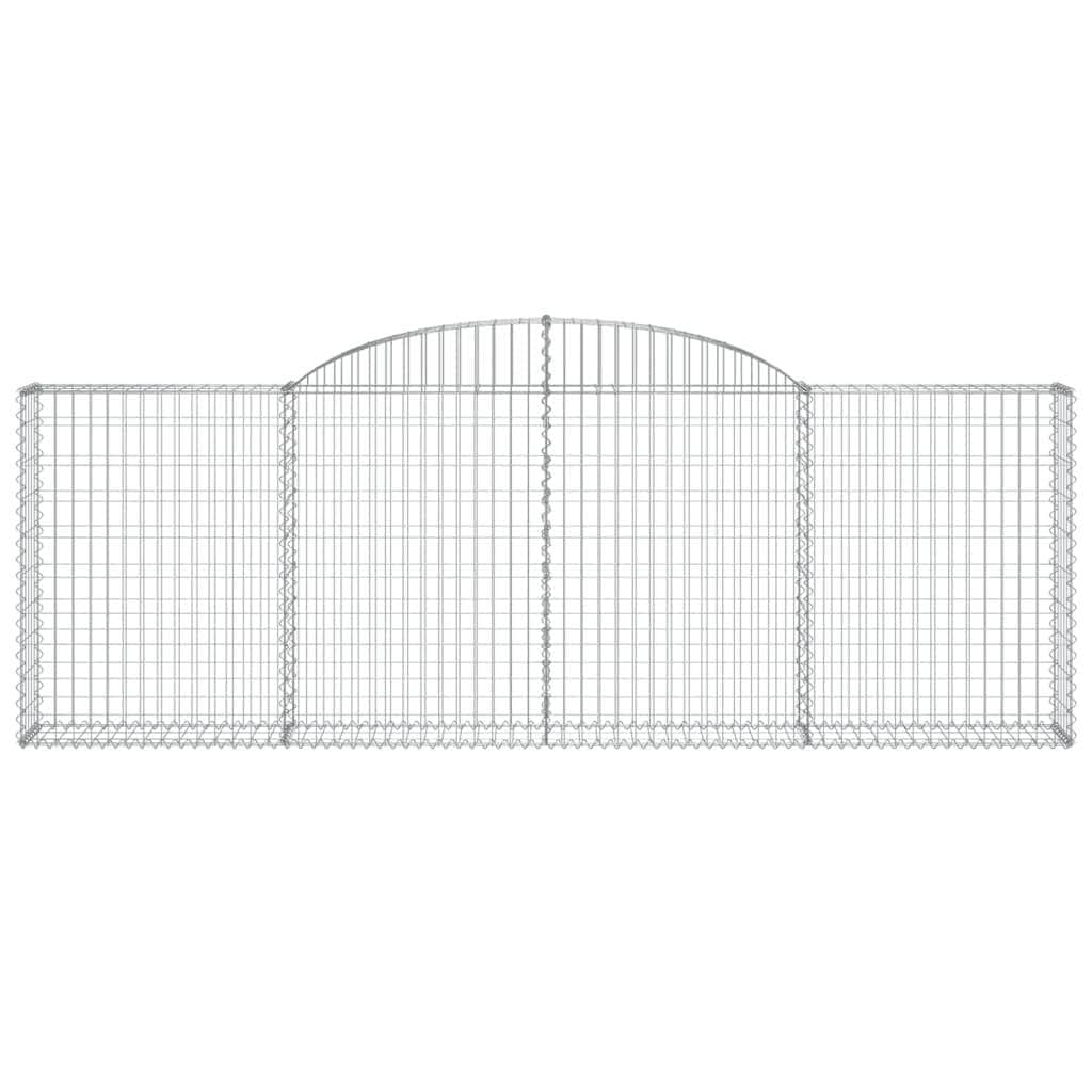 Elegance in Geometry: Set of 2 Galvanized Iron Arched Gabion Baskets