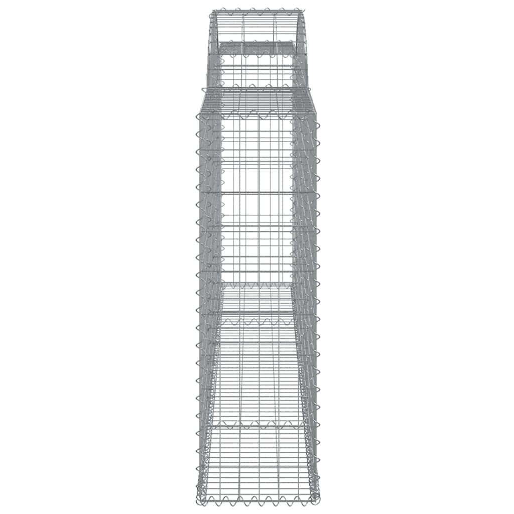 Elegance in Geometry: Set of 2 Galvanized Iron Arched Gabion Baskets