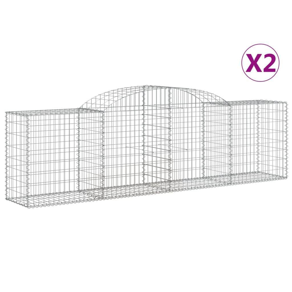 Elegance in Metal: Twin Arched Gabion Baskets
