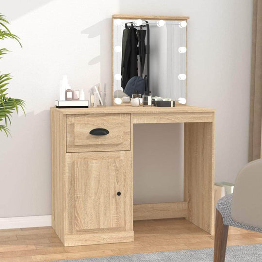 Elegance in Sonoma Oak: Engineered Wood Dressing Table with