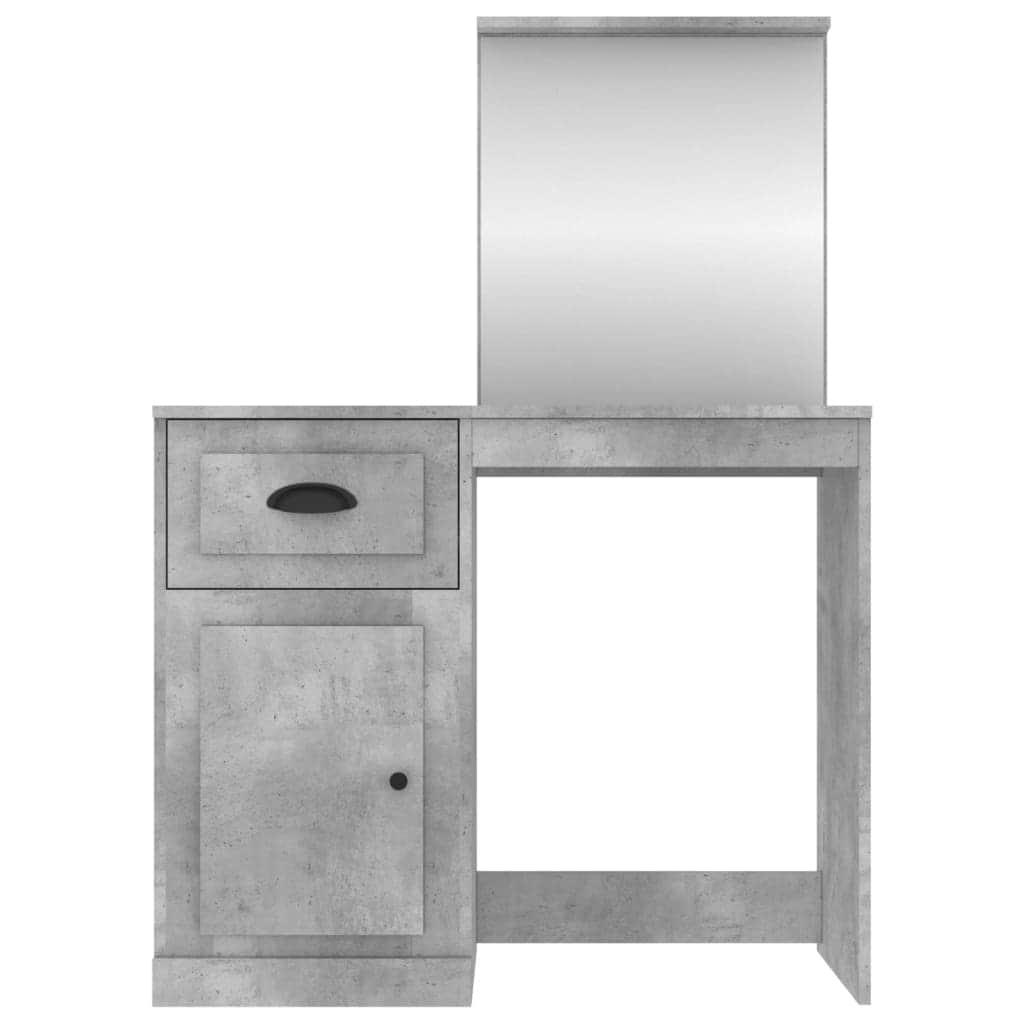 Elegance in White: Engineered Wood Dressing Table with Mirror