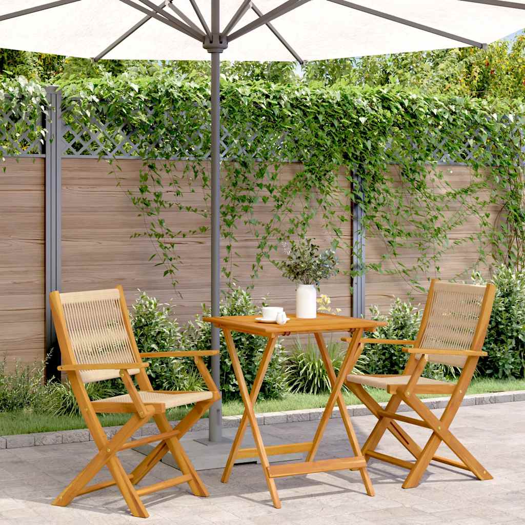 Elegant 3 Piece Bistro Set Beige Indoor Outdoor Use Modern Living