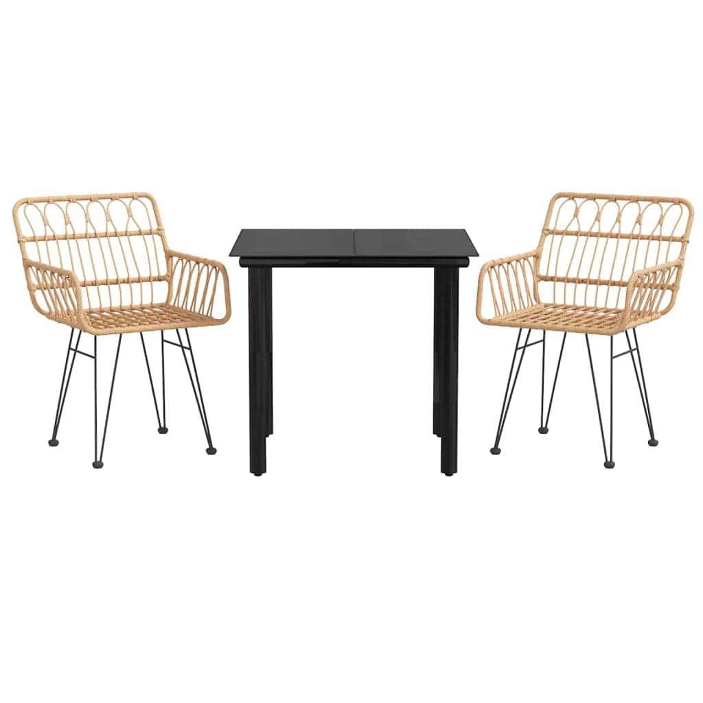 Elegant 3 Piece Garden Dining Set Relaxing Seating Modern Living