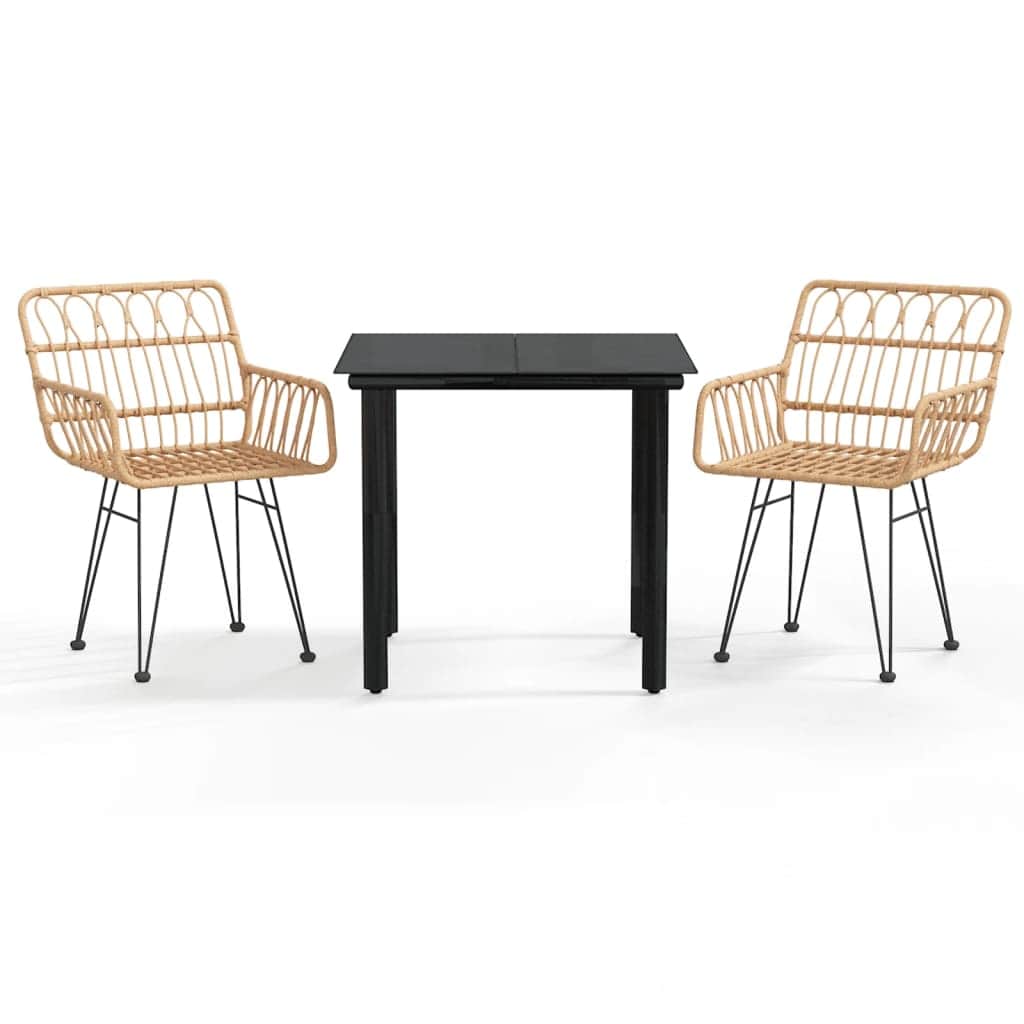 Elegant 3 Piece Garden Dining Set Relaxing Seating Modern Living