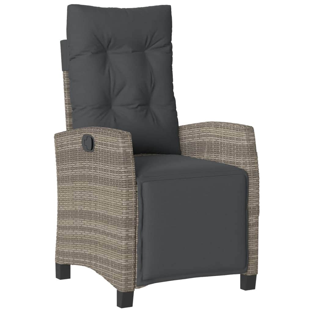 Elegant 3 Piece Garden Dining Set with Cushions Grey