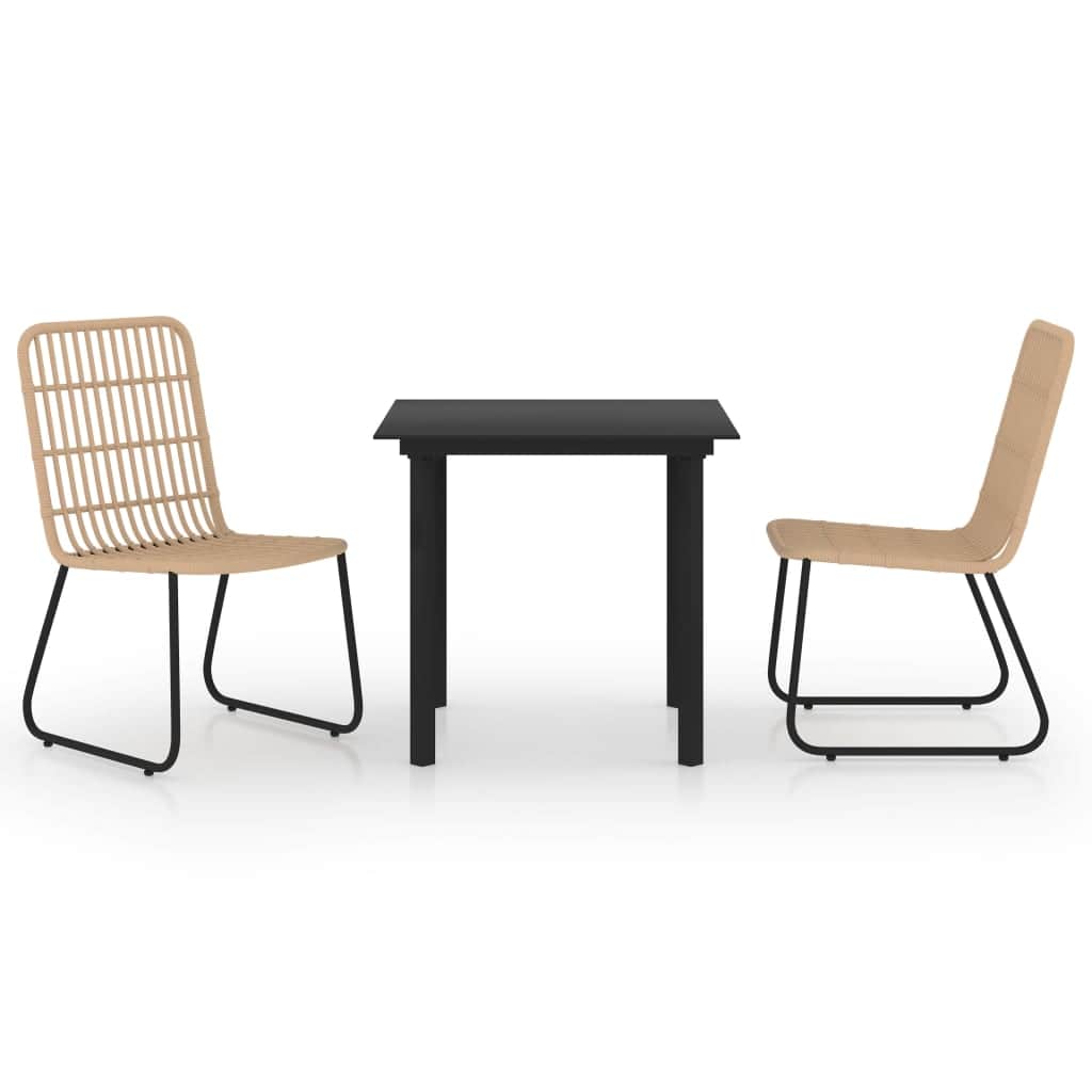 Elegant 3 Piece Outdoor Dining Set Indoor Outdoor Use Patio Relax