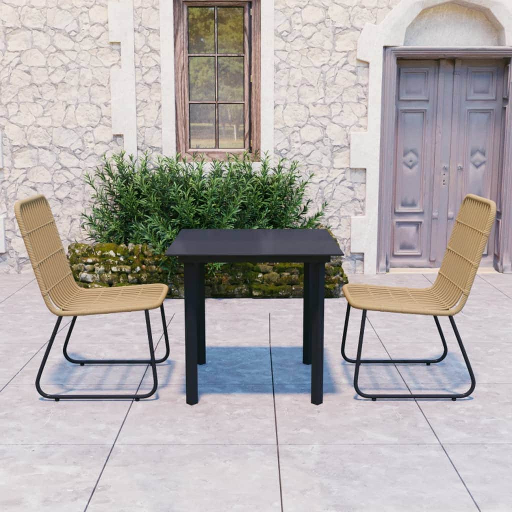Elegant 3 Piece Outdoor Dining Set Indoor Outdoor Use Patio Relax