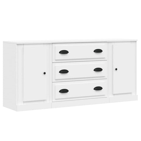Elegant 3-Piece White Engineered Wood Dining Ensemble