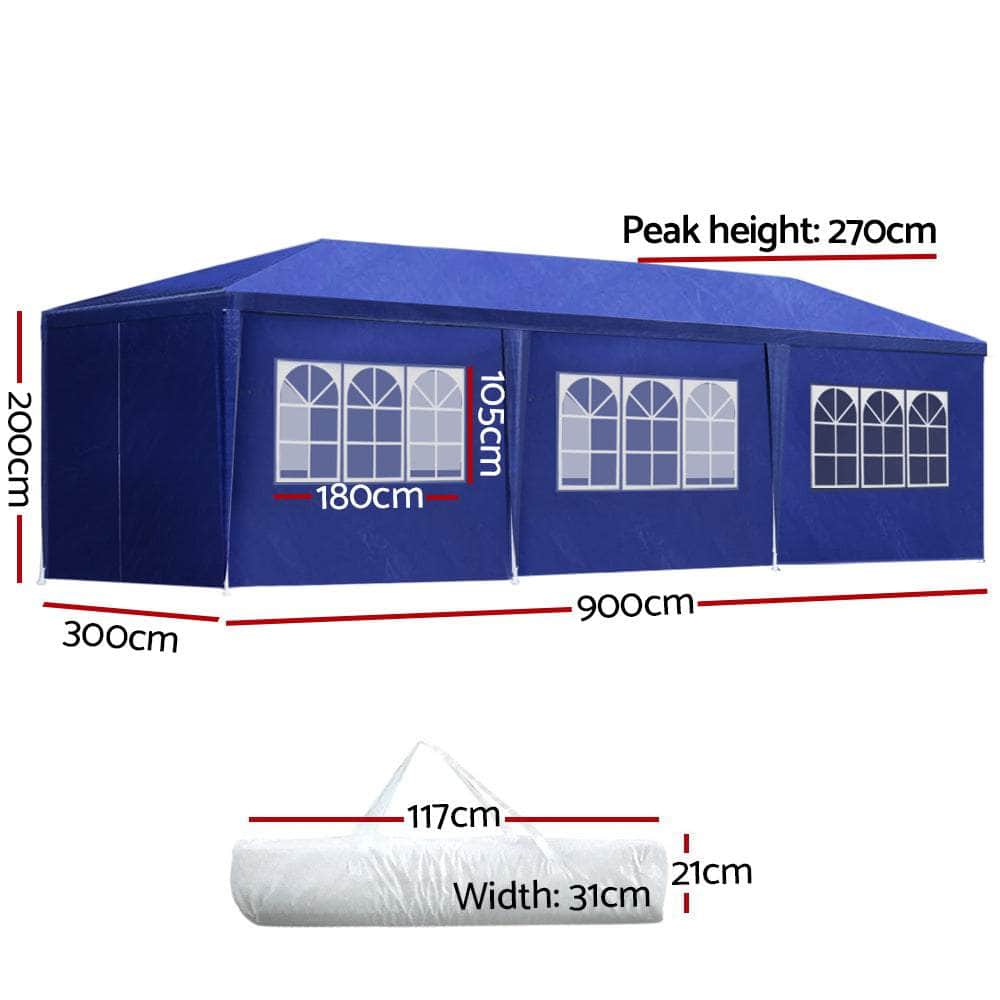 Elegant 3x9 Wedding Marquee Gazebo for Outdoor Celebrations