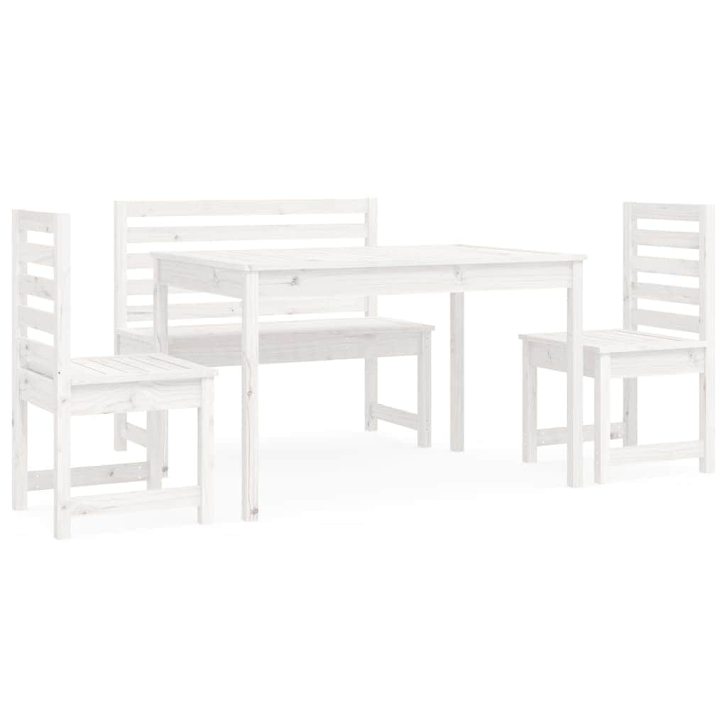 Elegant 4-Piece Pine Wood Garden Dining Set