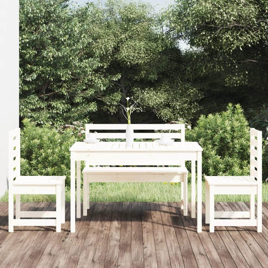 Elegant 4-Piece Pine Wood Garden Dining Set