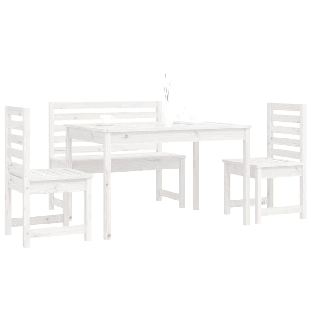 Elegant 4-Piece Pine Wood Garden Dining Set