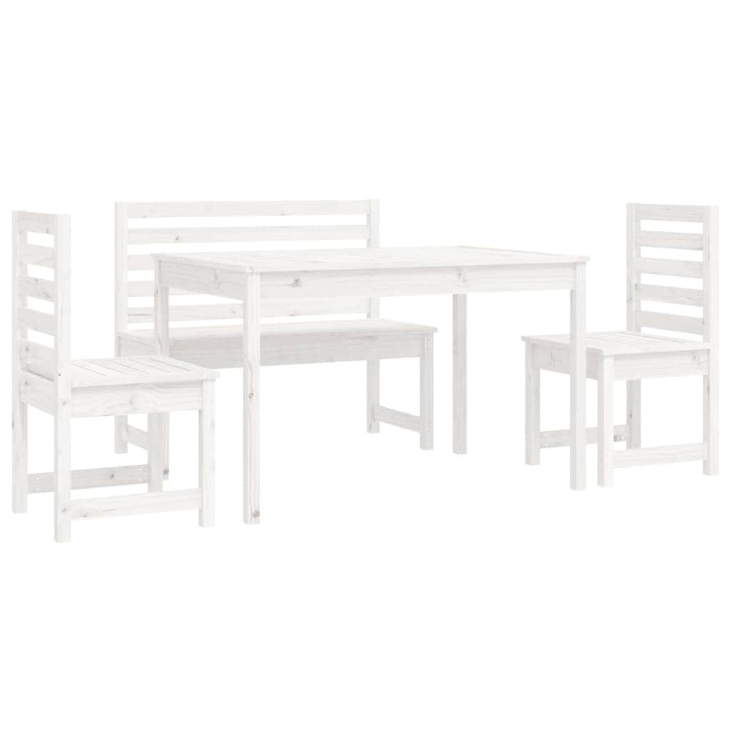 Elegant 4-Piece Pine Wood Garden Dining Set