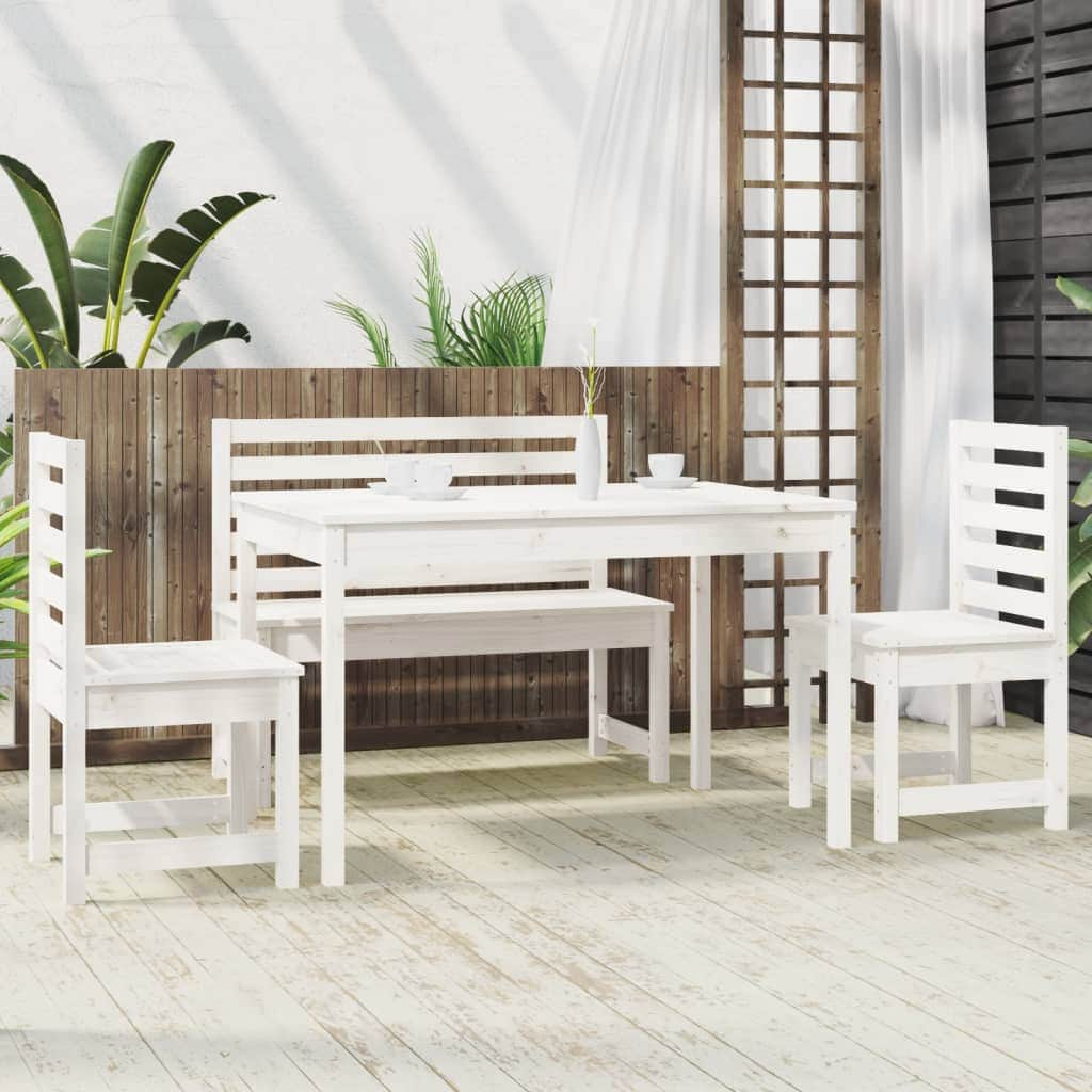 Elegant 4-Piece Pine Wood Garden Dining Set