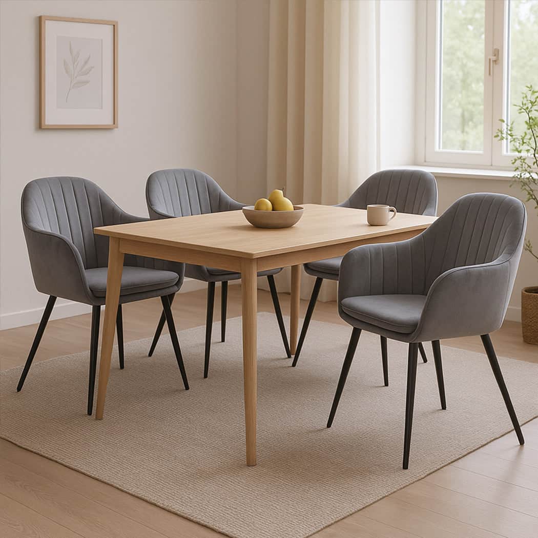 Elegant 4x Armchair Lounge Chair Accent  Scandi Inspired Design