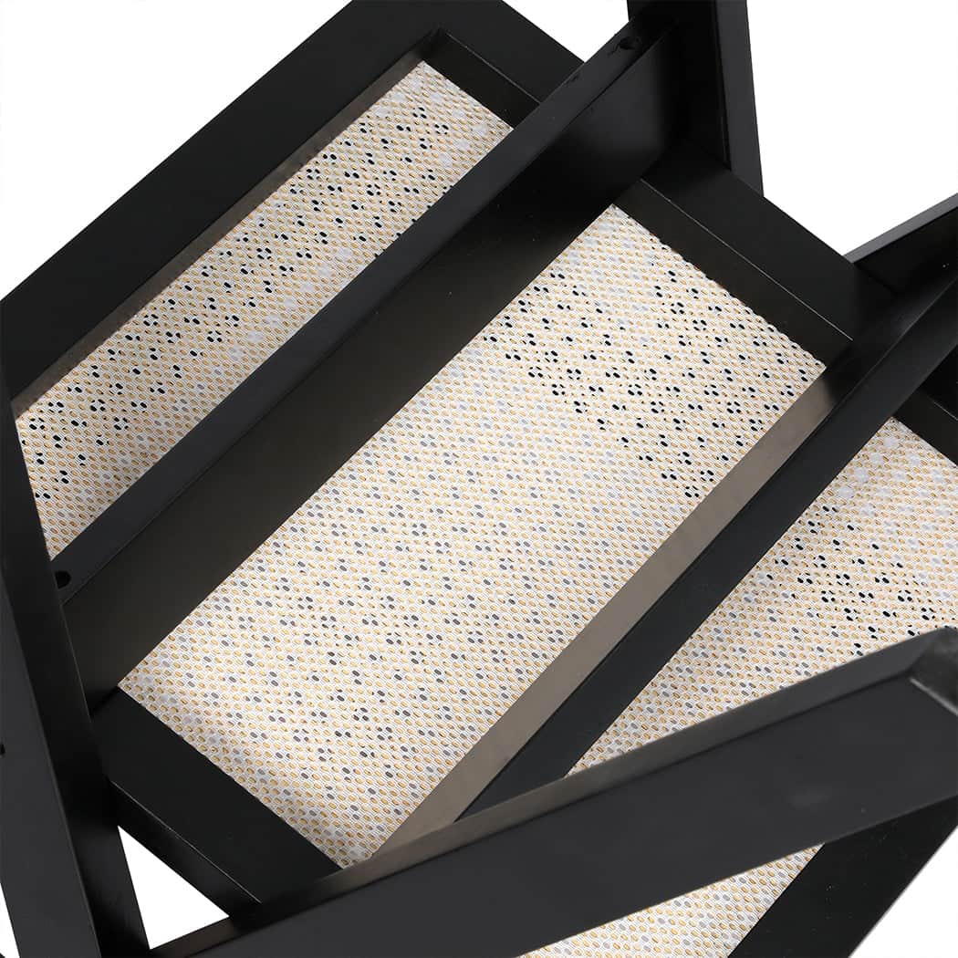 Elegant 4x Black Wicker Armchair Dining Chair  Soft Cushion