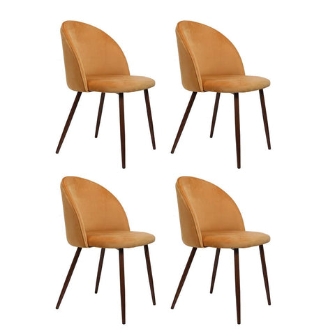 Elegant 4x Dining Chairs Seat French Mustard  Easy Assembly