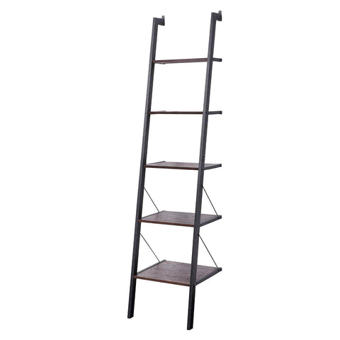 Elegant 5-Tier Ladder Shelf in Walnut