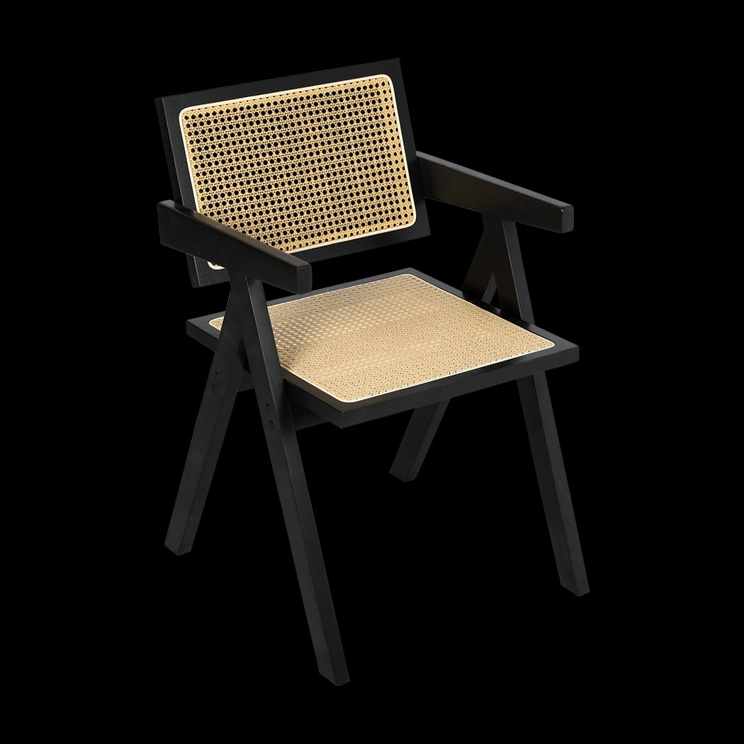 Black colour - Elegant 6x Black Wicker Armchair Dining Chair  Comfortable Design - photo 12