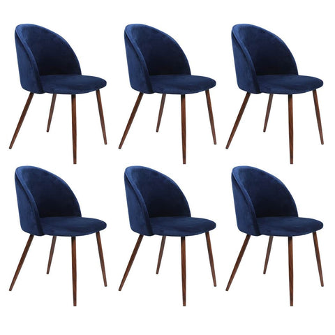 Elegant 6x Dining Chairs Seat French Navy  Durable Frame Classic