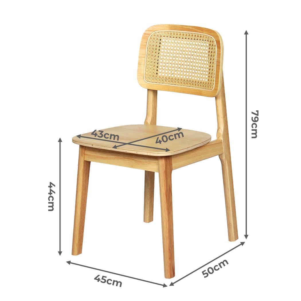 Elegant 6x Rattan Dining Chair Wooden Kitchen Chair  Foldable