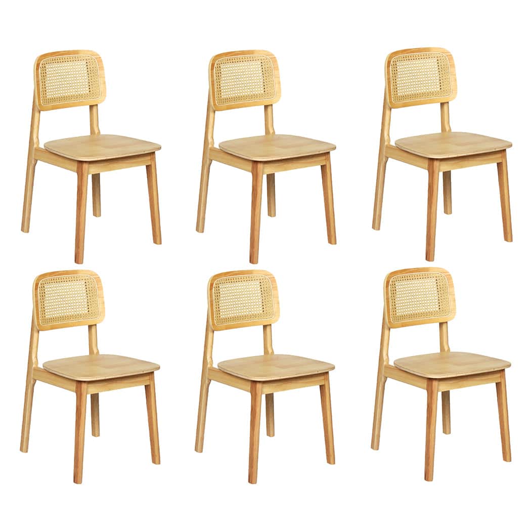 Elegant 6x Rattan Dining Chair Wooden Kitchen Chair  Foldable