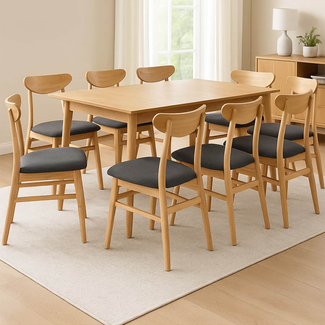 Elegant 8xDining Chairs Kitchen Chair Nature  Soft Cushion Classic