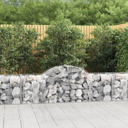 Elegant Archway Gabion Baskets: Set of 2 Galvanized Iron