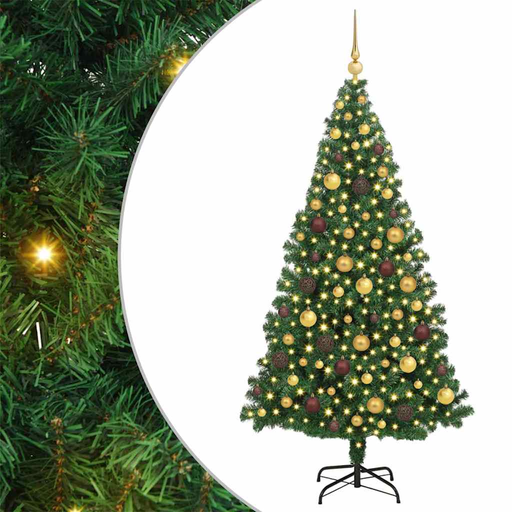 Elegant Artificial Christmas Tree Green 180cm PVCSteel and Plastic
