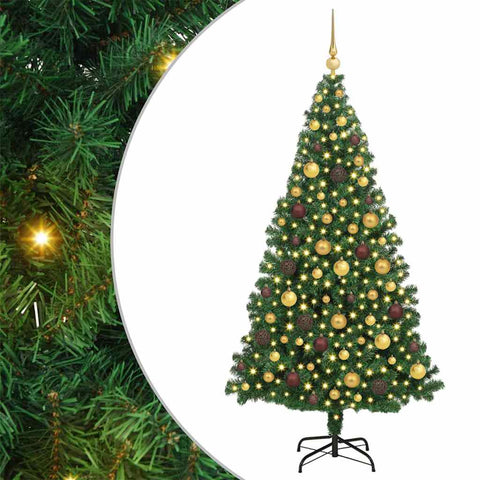 Elegant Artificial Christmas Tree Green 180cm PVCSteel and Plastic