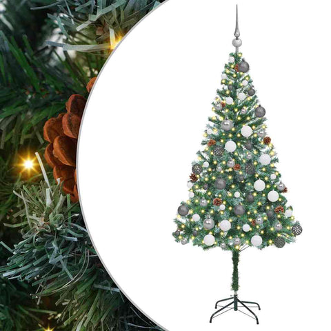 Elegant Artificial Christmas Tree with Stand Green 180cm PVC and Steel