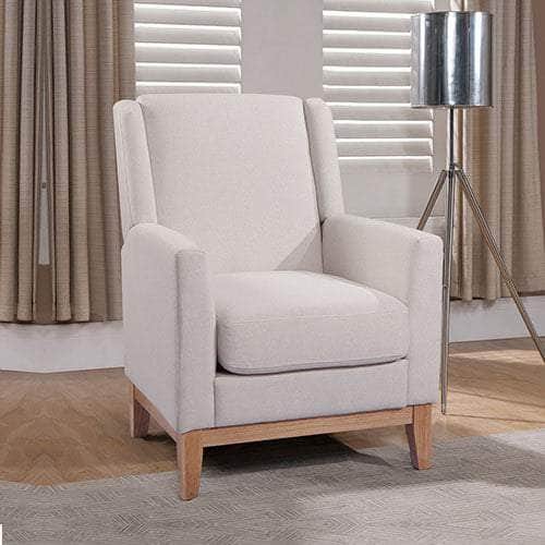 Elegant Beige Armchair - Upholstered Fabric Lounge Chair