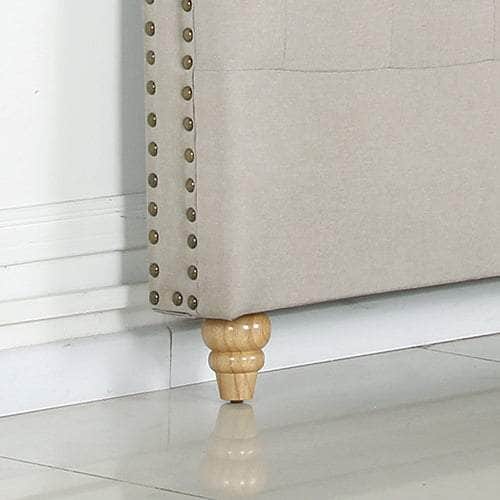 Elegant Beige Upholstered Queen Headboard