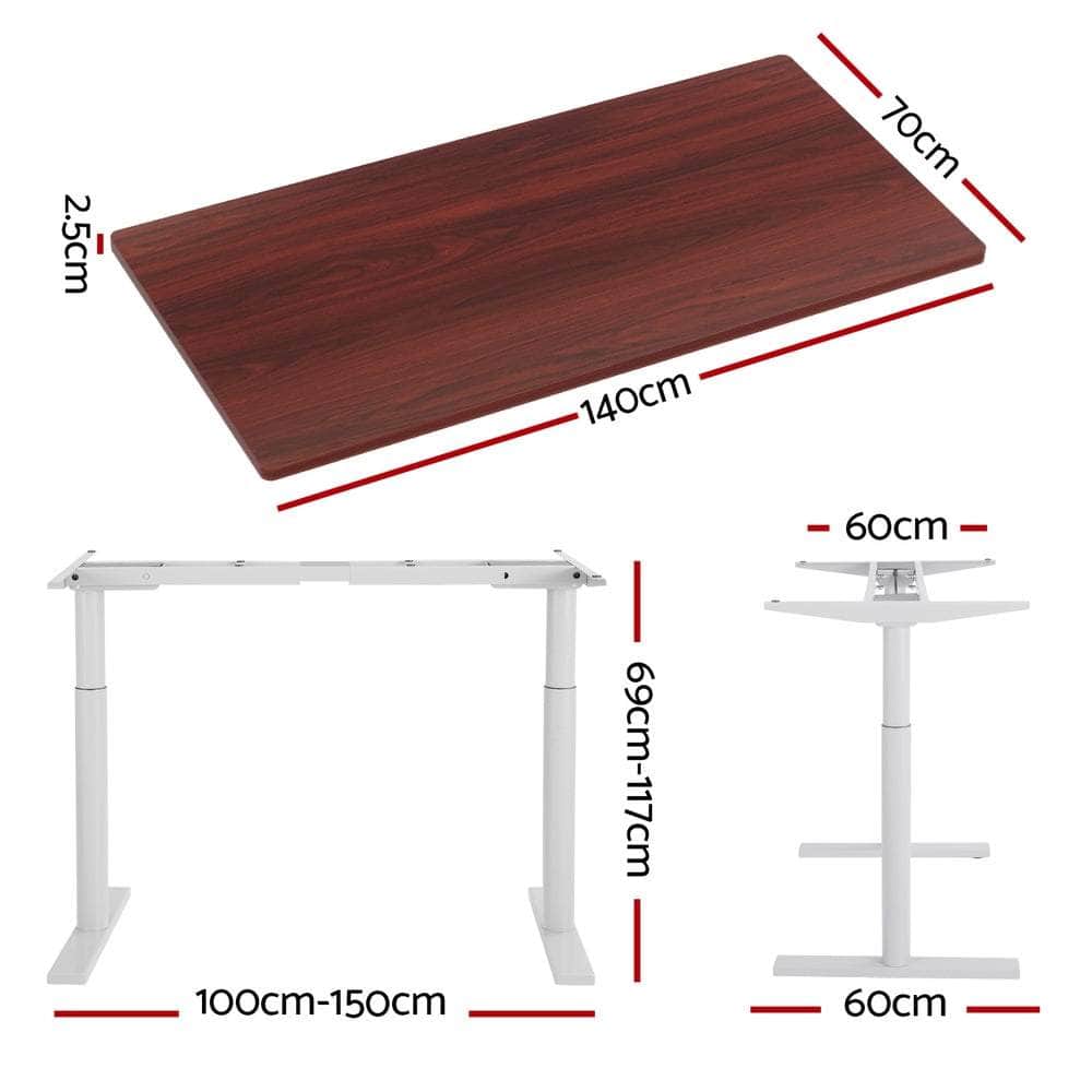 Elegant Black 140cm/120cm Height Adjustable Electric Standing Desk