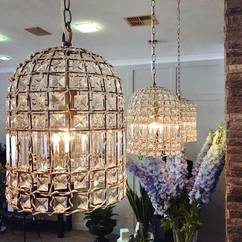 Elegant Brilliance: Dome Glass Crystal Chandelier in Brass