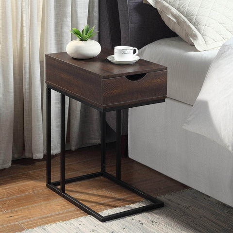 Elegant C-Shaped Drawer Side Table for Modern Living Spaces